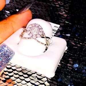 Real diamond bridal ring set w band NOT CZ NOT FAKE Valentine’s Day gift sale